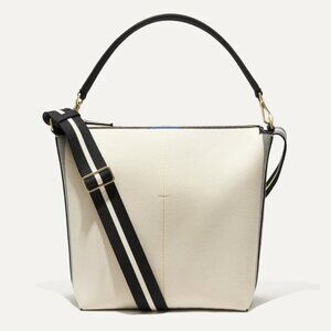 BNWOT Rothy's "Mini Zip Bucket" bag purse (Ivory & Black)